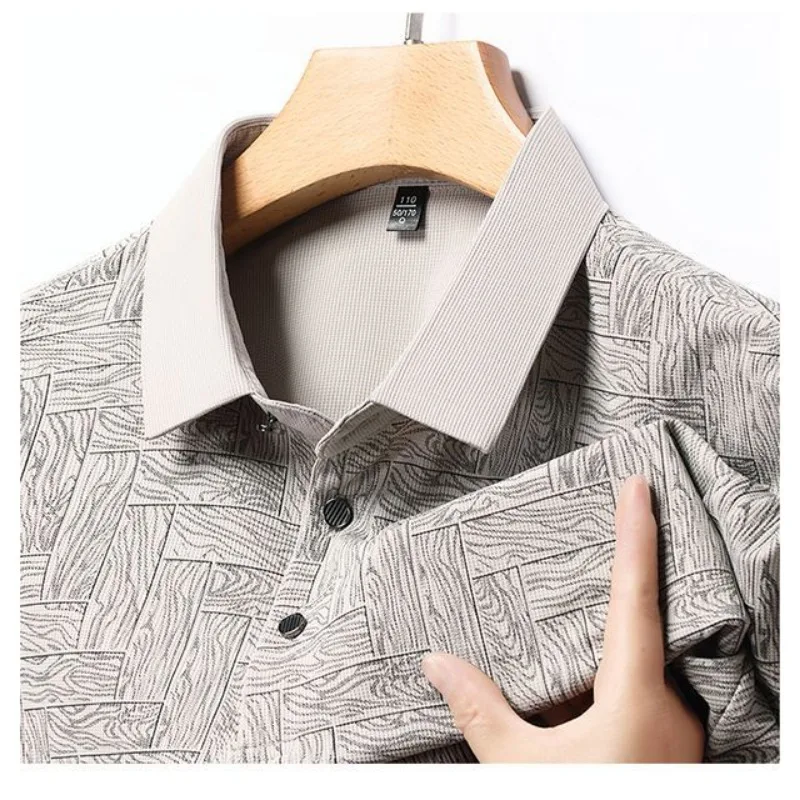

Luxury Summer Men's High-end Polo Shirt Breathable Golf Shirts Thin Quick Dry Short-sleeved Business Casual Lapel T-shirt Tops