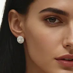 New Shiny Crystal Big Round Stud Earrings For women Full Rhinestone Earring Party Wedding Fashion Jewelry Gifts E672