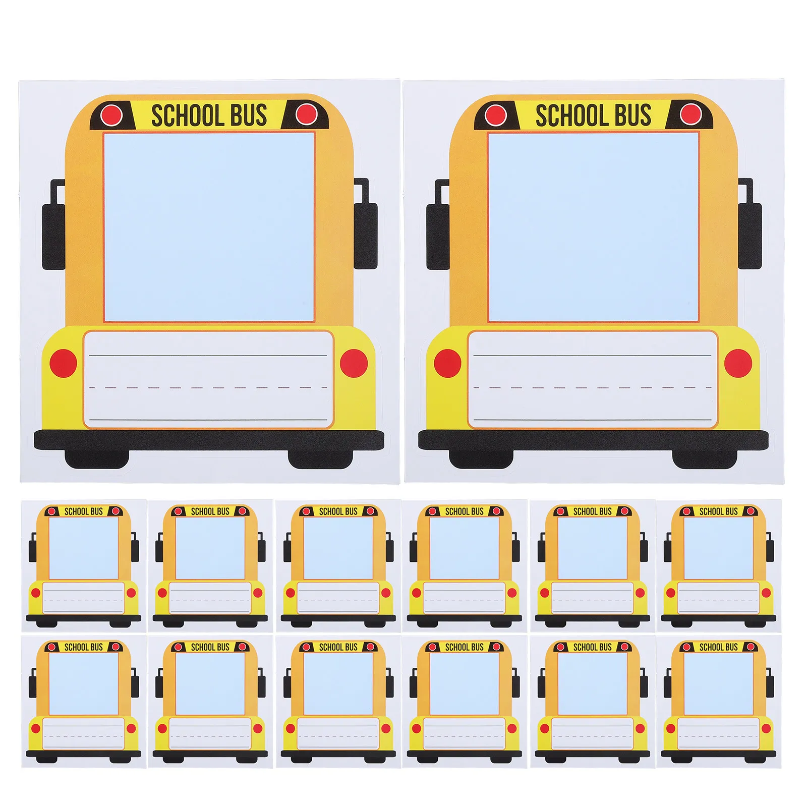 50Pcs School Bus Self Adhesive Name Tags Student Desk Photo Space Stickers Classroom Locker Back to School Supplies