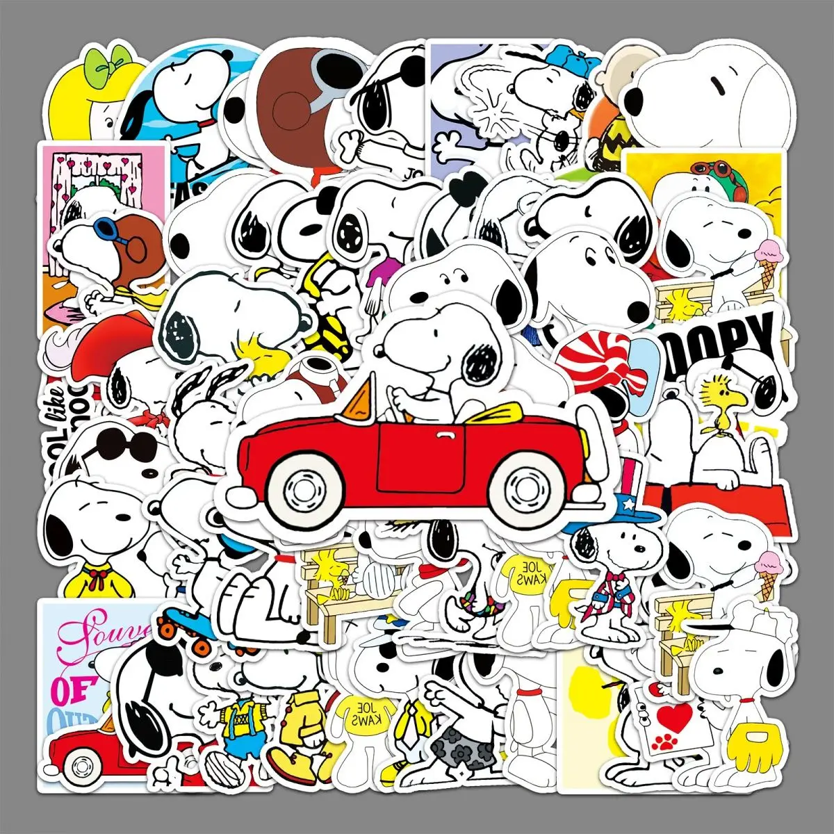 50pcs Snoopy Cartoon Cute Car Suitcase Scooter Mobile Phone Motorcycle Waterproof DIY Sticker