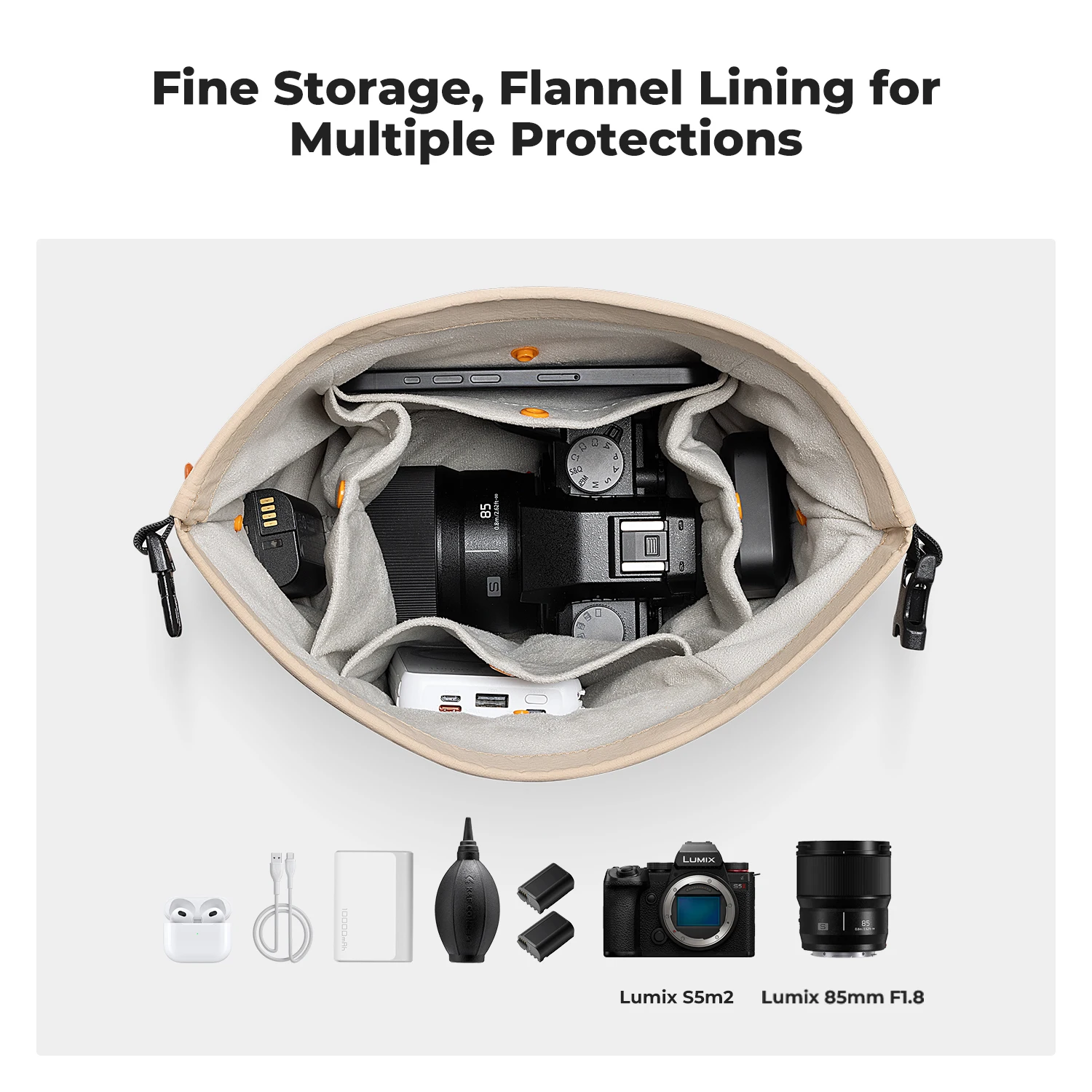 K&F Concept Sling Bag 5L Cloud Bag Shoulder Versatile Liner Camera Bag Handbag Camera Strap Polyester Fabric — zdjęcie 6