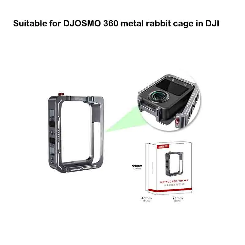 Gabbia in metallo per fotocamera DJI OSMO 360 Custodia con telaio protettivo completo Gabbia per conigli a sgancio rapido Accessorio per telaio per montaggio su pattino freddo