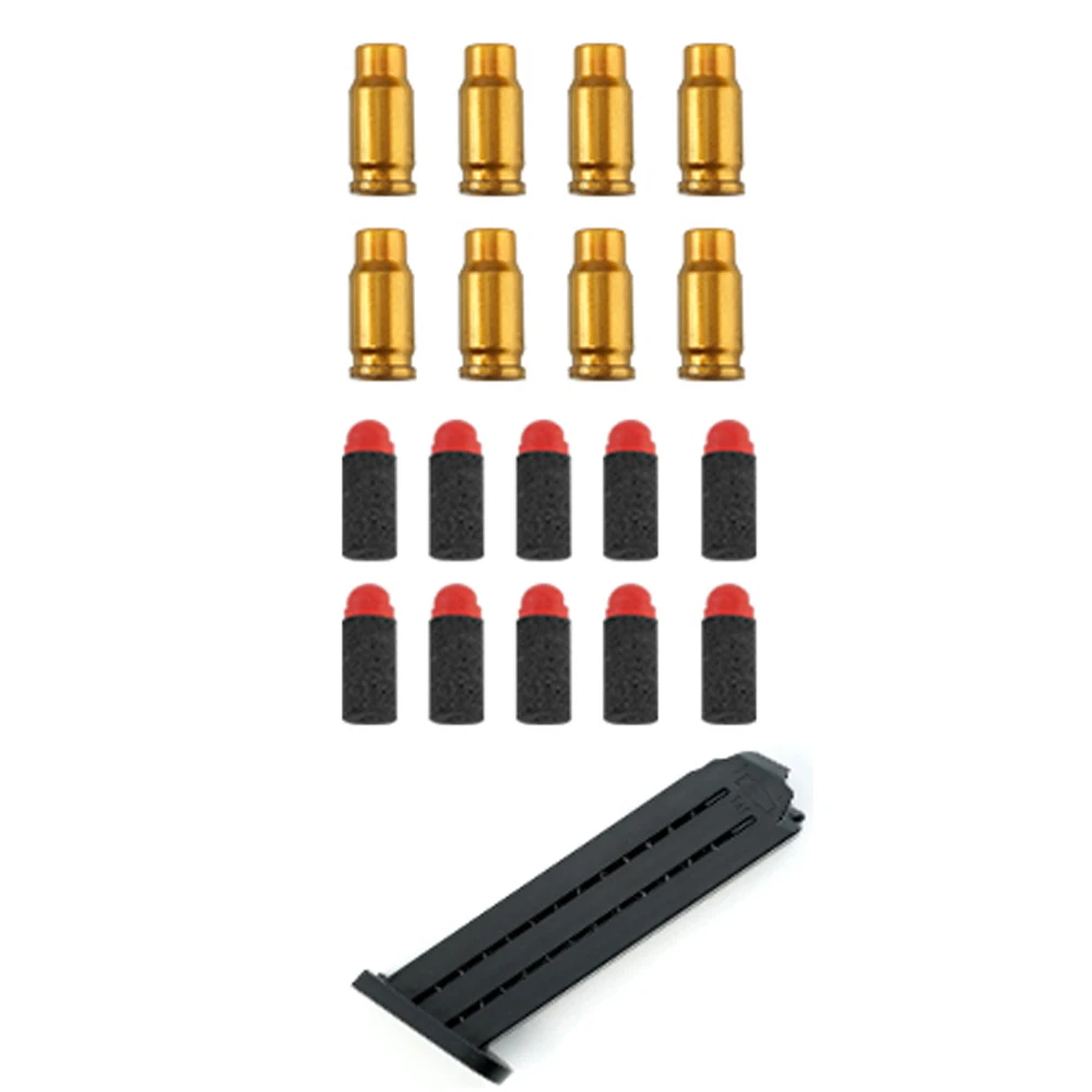 Glock Airsoft pistola bala suave accesorios para pistola de juguete Clips de bala 10 Uds bomba suave 8 Uds caja de bala