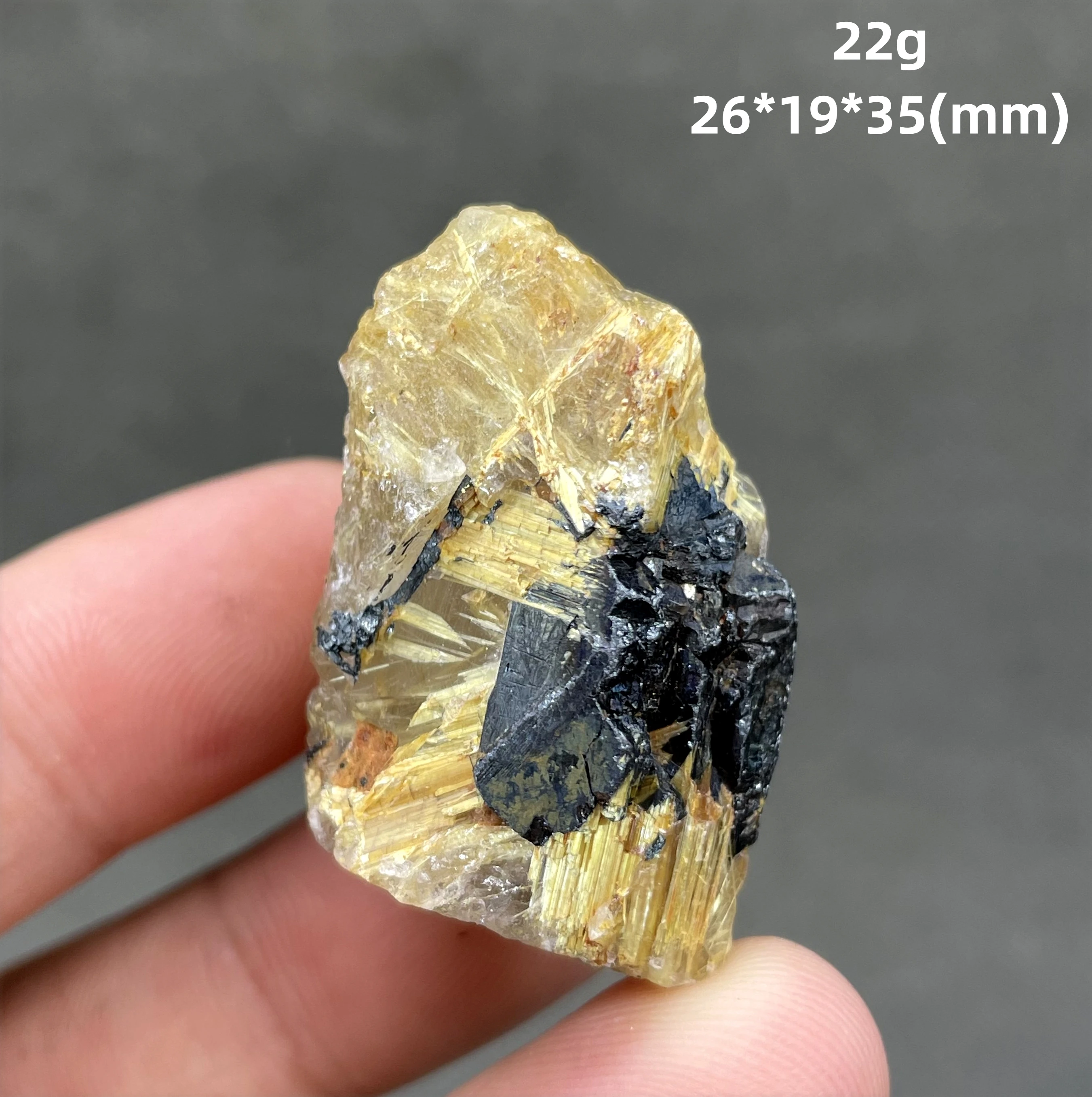 BEST! 100% Natural Brazil Gold Rutilated and specular hematite symbiosis Mineral Specimen Ore Crystal Rock stones and crystals