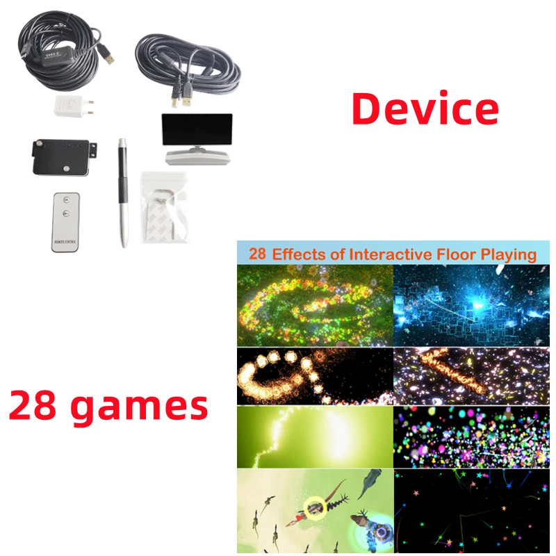 Interactive Floor Projection Games Device,28pcs Effects Floor Kids Interactive Games For Party,Malls,Wedding,Entertainment