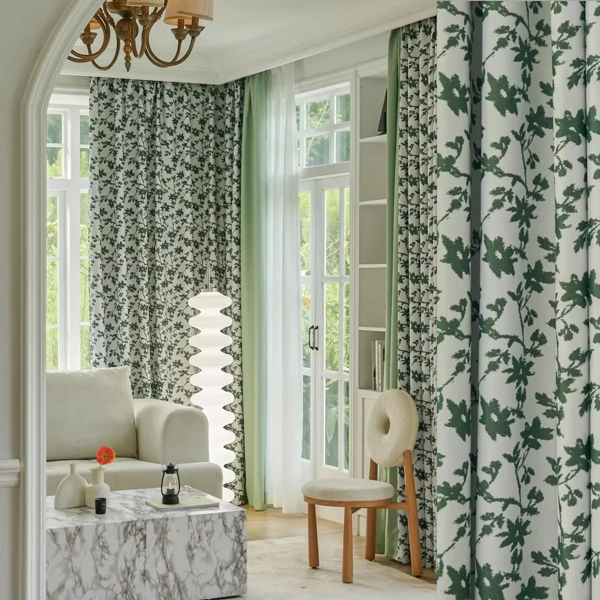 2024 New Nordic Simple and Modern Plants  Cotton and Linen Personalized Curtains for Living Room Bedroom Study