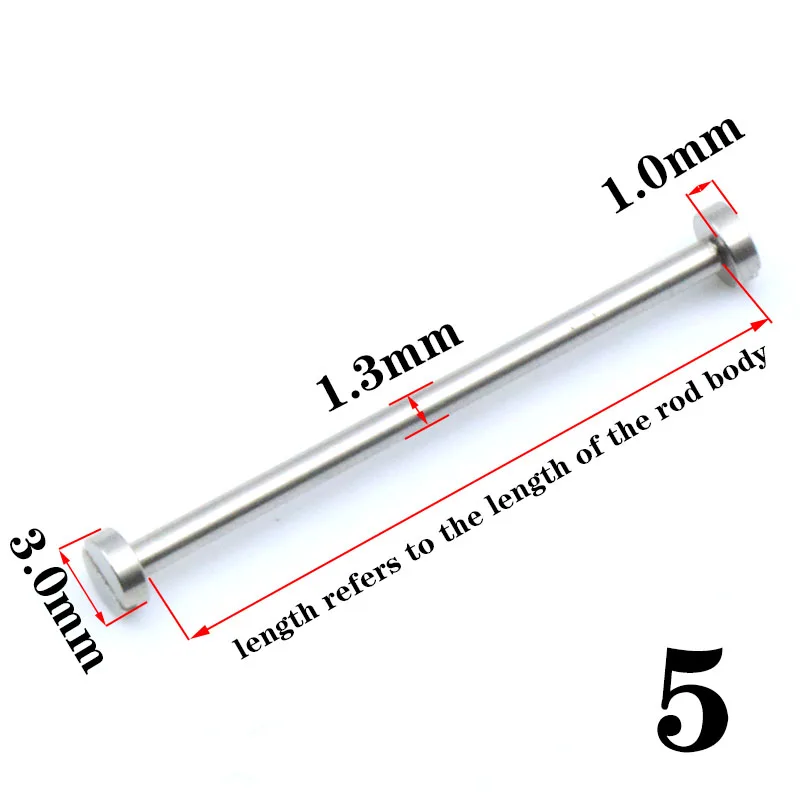 2 szt. Opaska pręt gwintowany o średnicy 1.3 pas stalowy wałek mocujący śruba ze stali nierdzewnej kołek pręt wałek akcesoria do zegarków