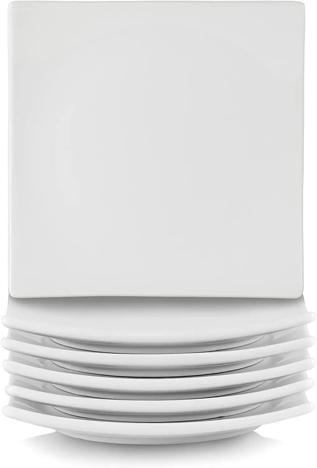 

Ceramic Simply White 6" Square Appetizer Plate, Set of 6