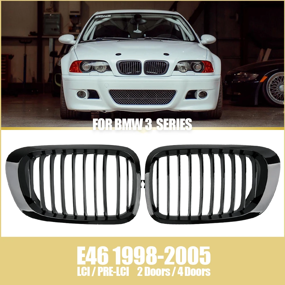 

Pop Car Front Kidney Black Grille For BMW E46 Grill Facelift Prefacelift 2 Door Coupe/ 4 Door Sedan Tuning