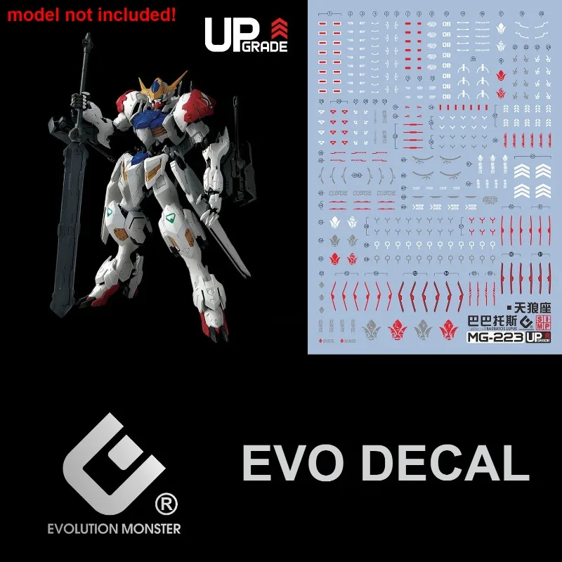 EVO MG-223 High Precision Fluorescent Water Slide Decals For MG ASW-G-08 Barbatos Lupus DIY Model Upgrade Accessories
