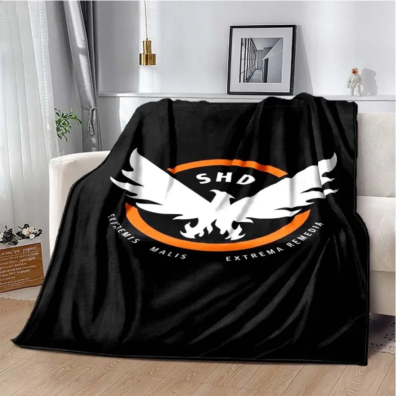 

3D The Division 2 Flannel Blanket Gamers Soft Warm Plush Throw Blanket for Bedroom Living Room Sofa Bed Picnic Blanket Boys Gift