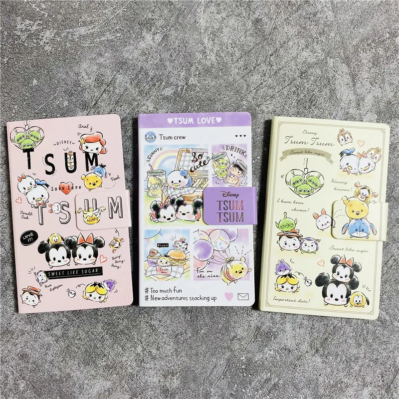 Imagem -02 - Disney Cartoon Minnie Tsum Notebook Bloco de Notas com Fivela Magnética Mão Ledger Material Escolar Escritório Papelaria Presente 60 Páginas