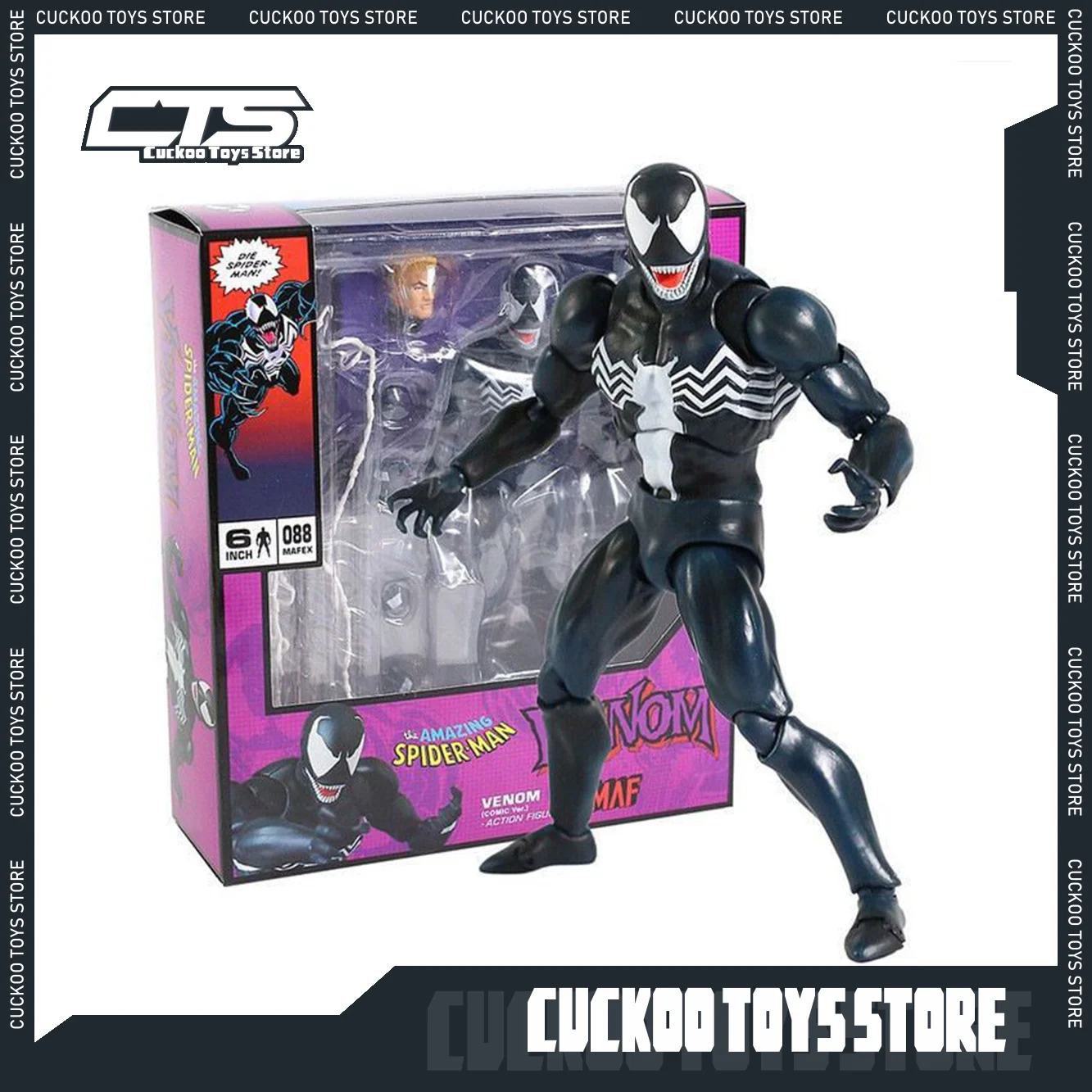 

Mafex 088 Marvel Spider-Man Venom Comic Ver. Re-Release Action Figure Anime The Amazing Spiderman Collectible Toys Gifts