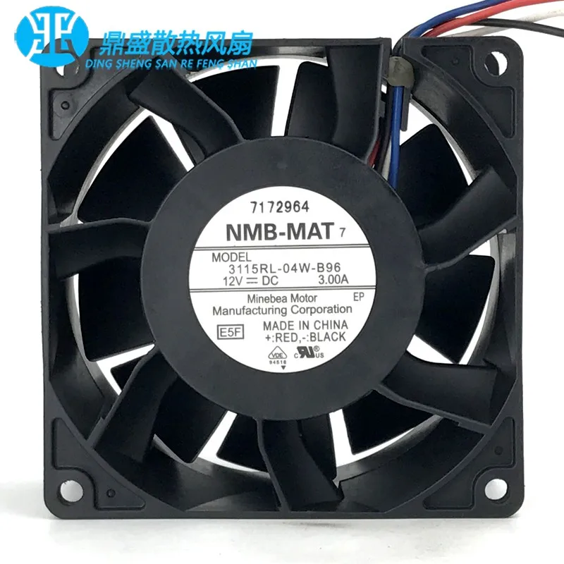 

Origina NMB 3115RL-04W-B96 Two Ball Bearin 8038 80MM 80*80*38mm Server Cooling Fan 12V 3A With 4PIN