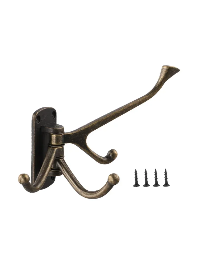 Bronze Hook Coat Hook Home Decor Organizing Space Stylish Finish 3 Arms Design Adjustable Arms Easy Installation