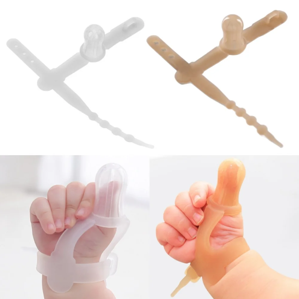 1Pc Kids Thumb Sleeve Nontoxic Silicone Baby Kids Child Finger Guard Stop Thumb Sucking Wrist Band Baby Products Baby Gifts