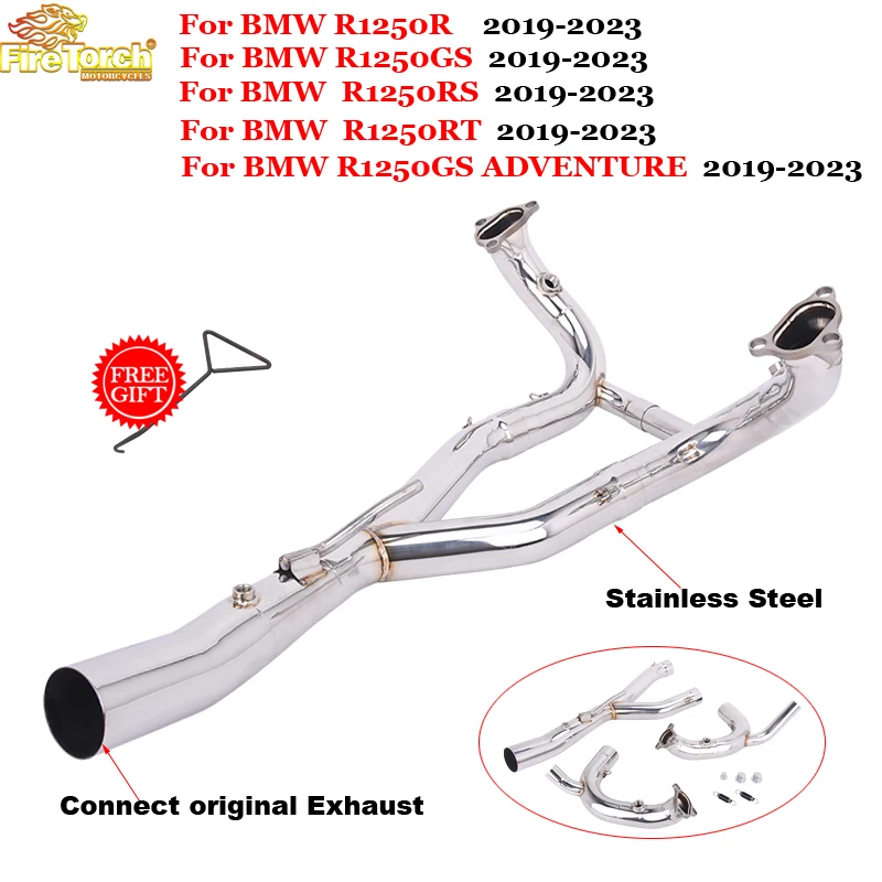Motorcycle Exhaust Escape Front Link Pipe Connect Original Muffler For BMW R1250R R1250RS R1250RT R1250GS ADVENTURE 2019 - 2023