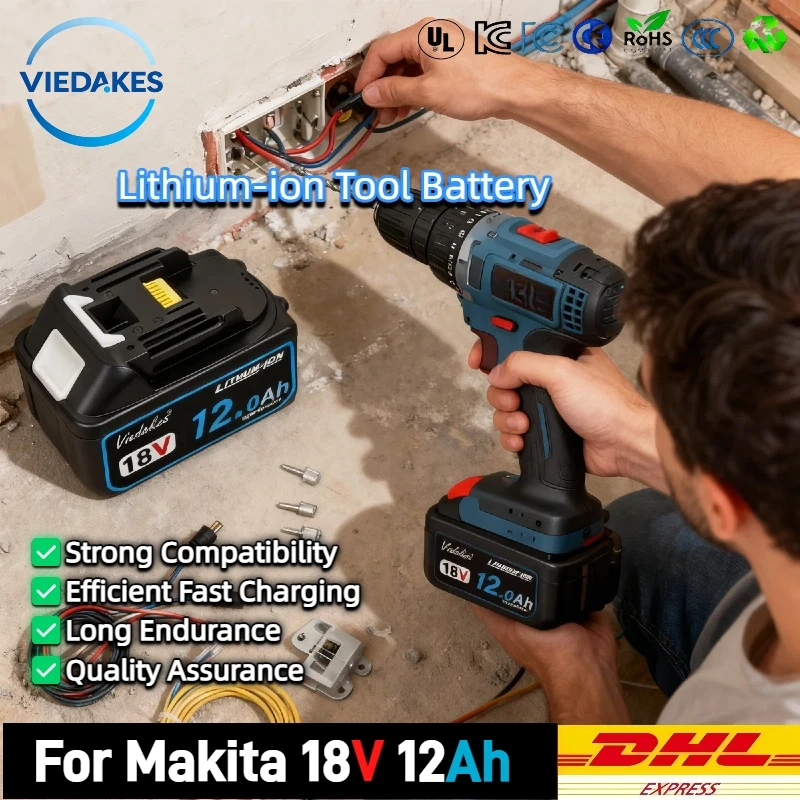 

12.0Ah 18v battery, for makita 18v Drills/Drivers Impact Wrenches Sanders/Polishers Saws for makita 18v batteries BL1860