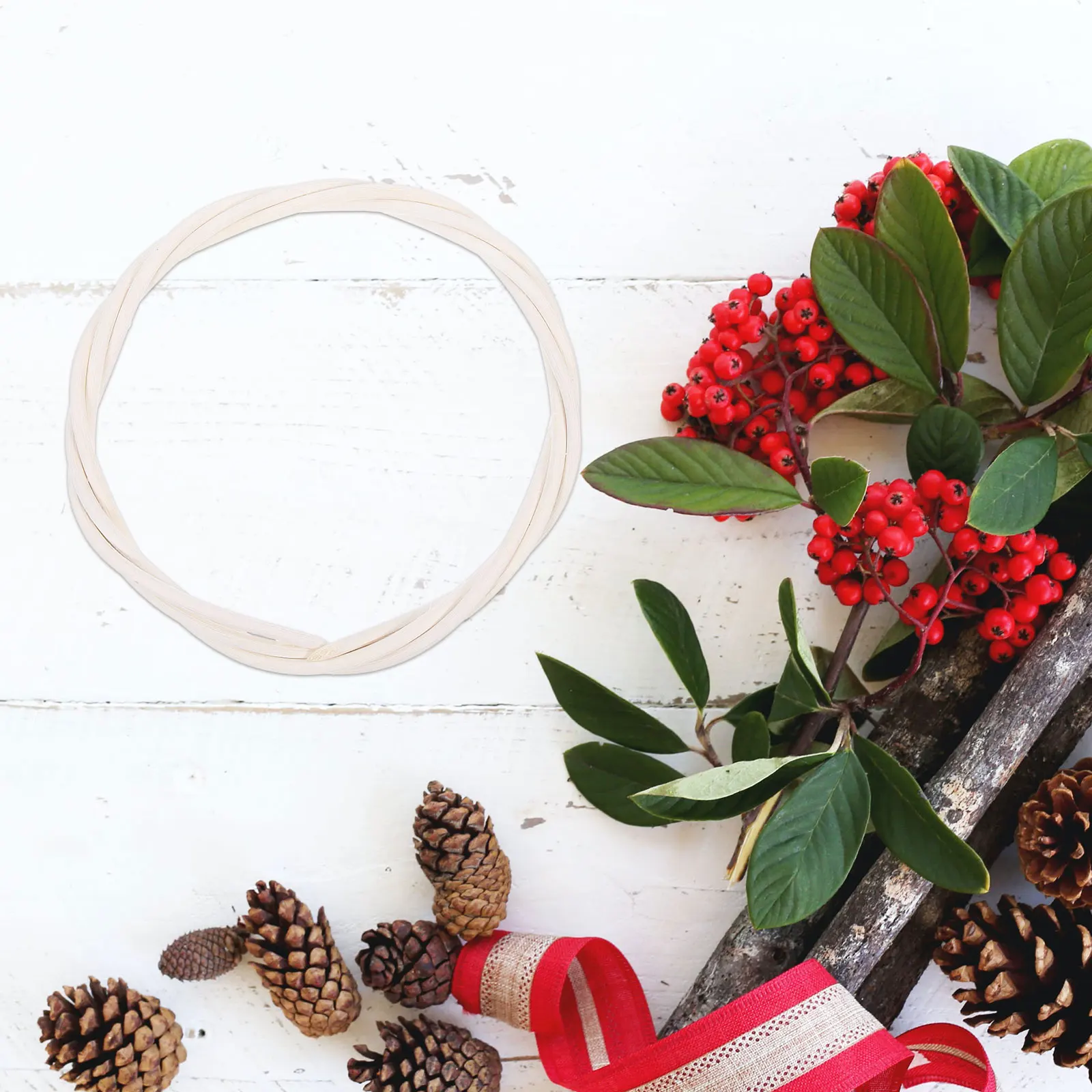 

6Pcs Flower Wreath Making DIY Rattan Circles Decorative Hoops for Holiday Front Door Rustic Kitchen Wall Crafts Material