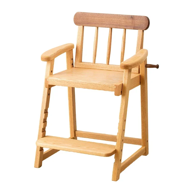 Study Chair Solid Wood Red Oak Child Seat Growth Chair Lifting Desk Stool Student Chair
