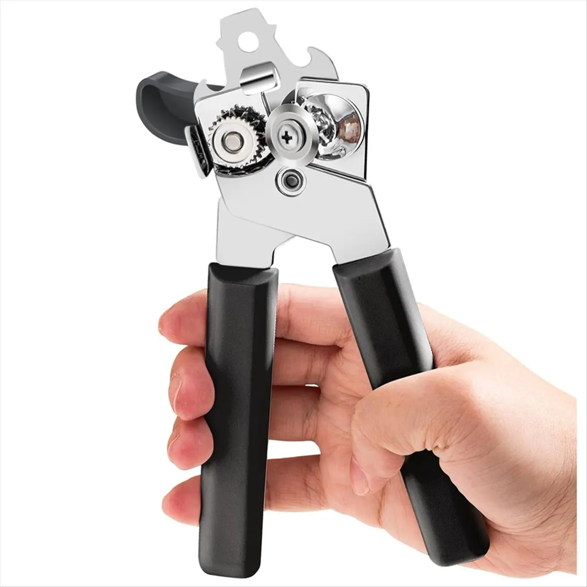 AA25 Heavy Duty Stainless Steel Can Opener Smooth Edge and Bottle Openers, Easy Turn Can Openers for Seniors