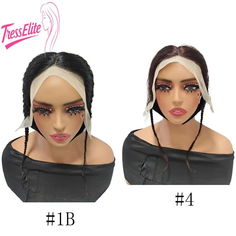 

Human Hair Wig 13x4 Forehead Lace 2 Strand Braid High Quality Natural Look Suitable for Daily Wear Gatherings or Special Events