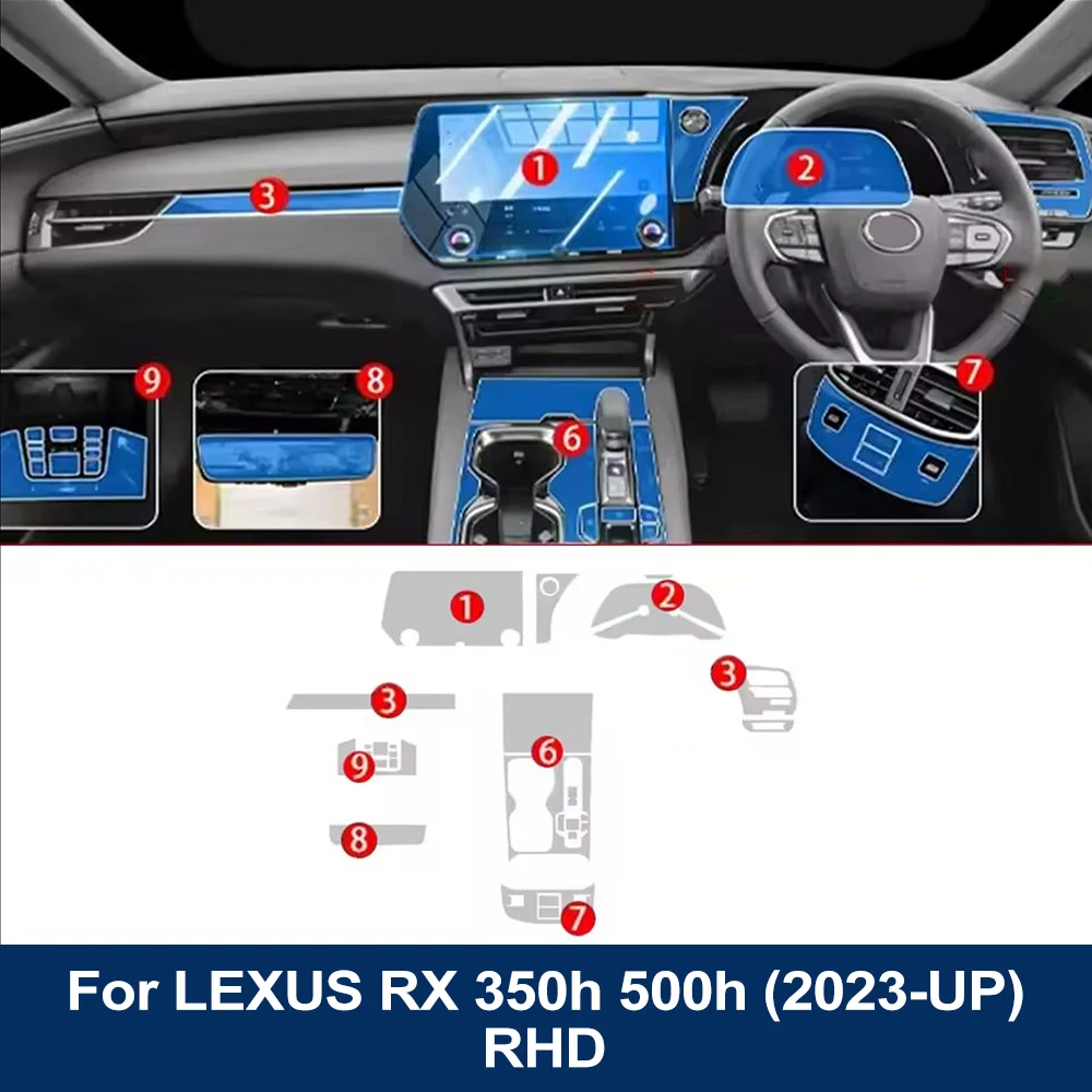 Car TPU Interior Protective Film For Lexus RX 350h 500h 2023 2025 Navigation Screen Anti-Scratch Pre-cut PPF Sticker Accessories - view 5
