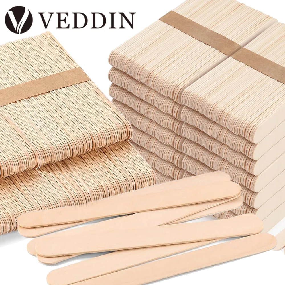 100/80/20/5PCS Tattoo Tongue Depressor Disposable Wooden Tattoo Waxing Sticks Individually Paper Packing Makeup Tattoo Supplies
