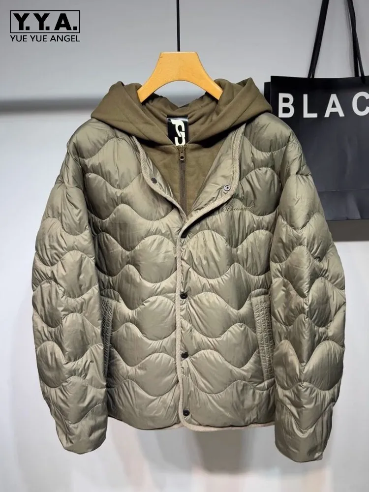 

Зимняя мужская куртка из двух предметов с капюшоном на белом утином пуху, повседневное модное пальто с вышивкой, толстое теплое пальто свободного покроя