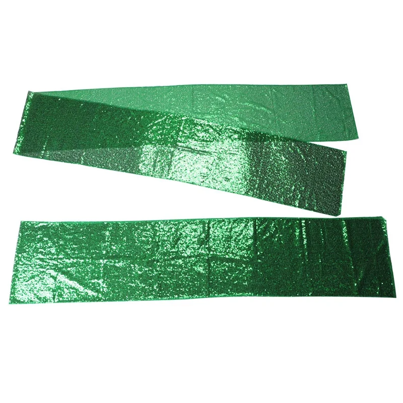 2 Pack Sequin Table Runner Green Table Runner For Birthday Wedding Bachelorette Holiday Celebration Party Decorations