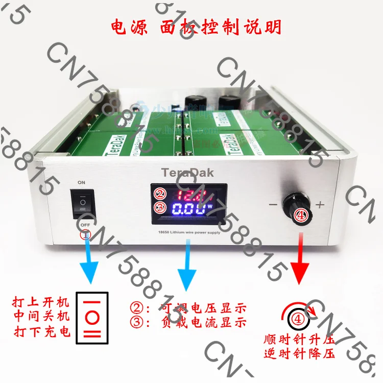 18650 مصدر طاقة خطي منخفض الضوضاء، واجهة رقمية 20400 مللي أمبير، بطارية ذات سعة كبيرة، جهد USB قابل للتعديل