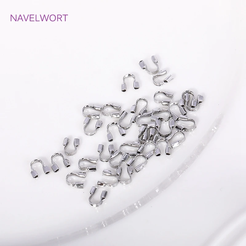14K/18K Gold Plated Wire Guardian Cord Protector,Brass U Shape Hook Clasp Connector DIY Jewelry Making Accessories Wholesale