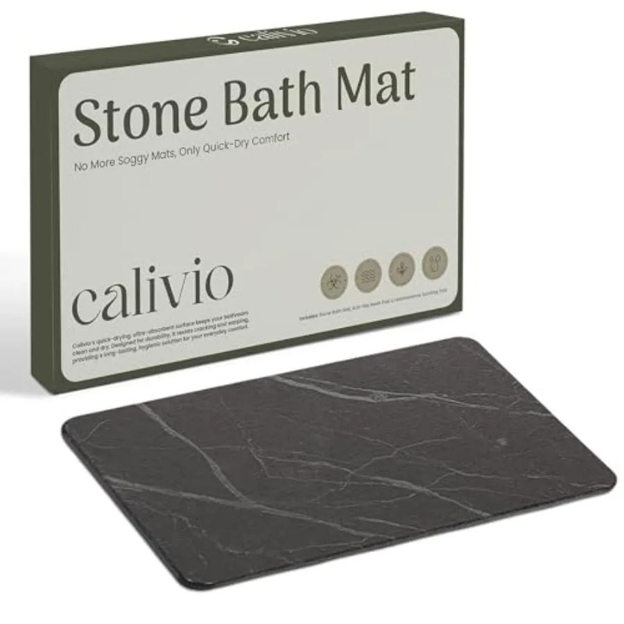 

Quick Dry Shower Stone Bath Mat Super Absorbent and Non-Slip 24 x 16 Inch Diatomaceous Earth Mat Durable and Easy to Clean Diat