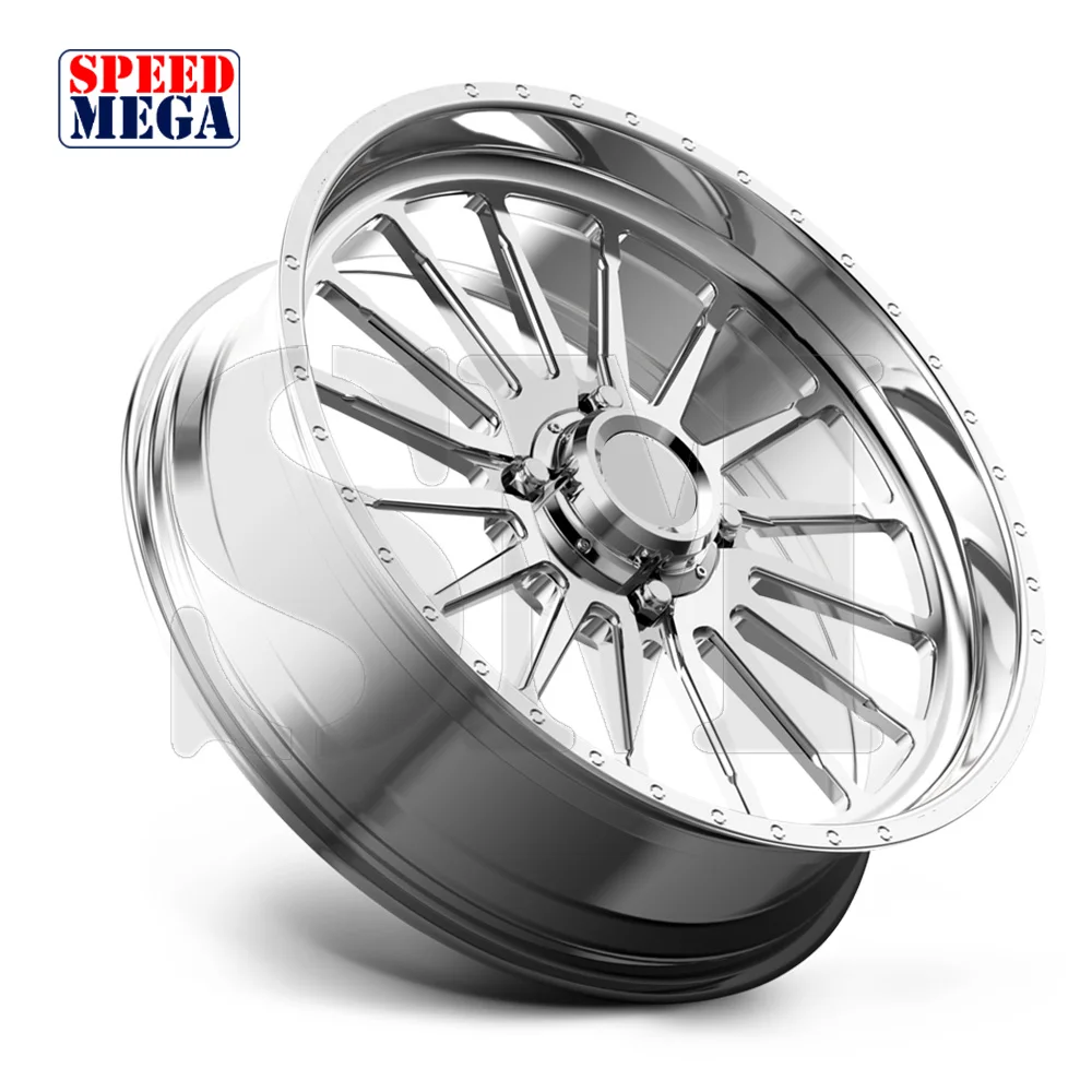 Wheels Forged Off-road Wheels 6x139.7 6x114.3 Polished Sliver 20x7 22x7 24x7 Inch Alloy Rims for UTV/Polaris Pickup Performance