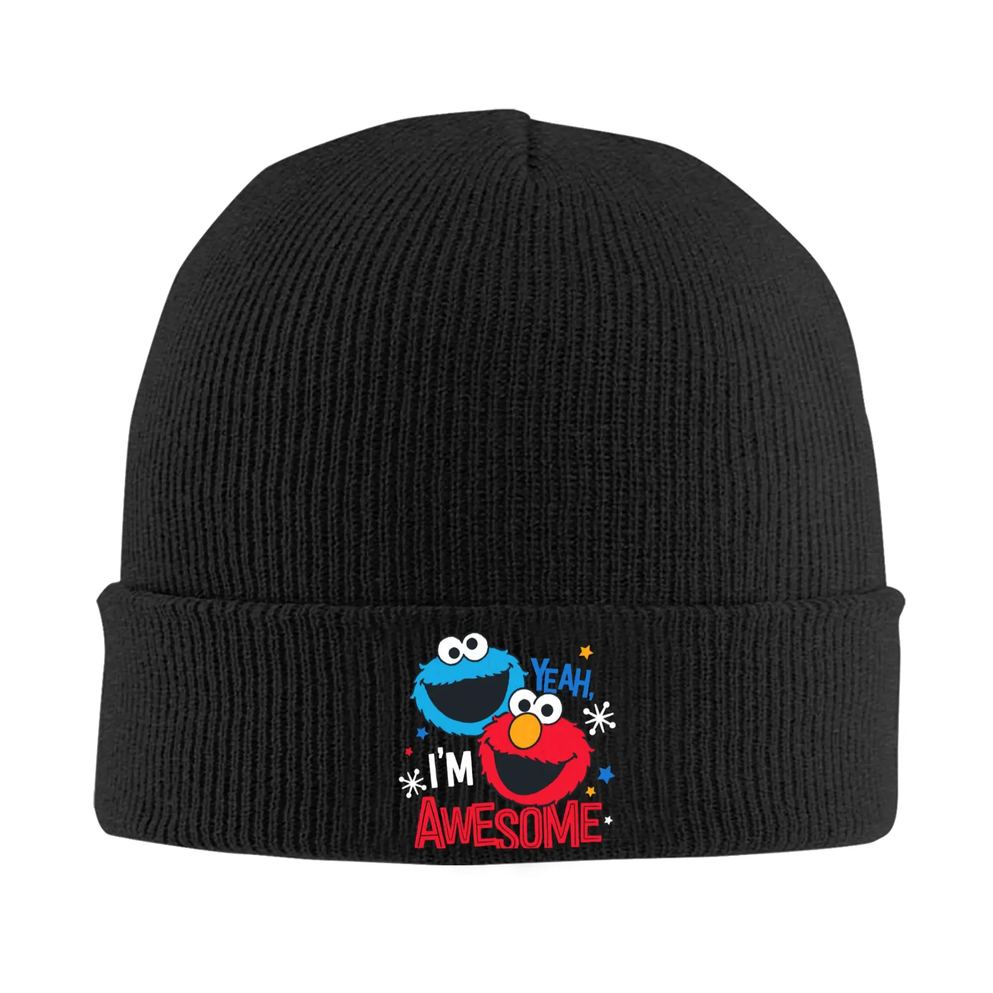 Cookie Monster & Elmo Sesames Streets  Knit Hat Beanie Autum
