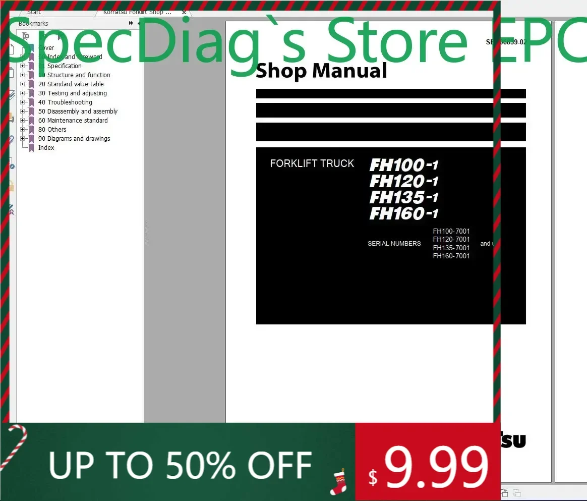 SpecDiag Komatsu Forklift 11.6 GB PDF Updated 2022 All Model Shop Manuals, Service Manual DVD