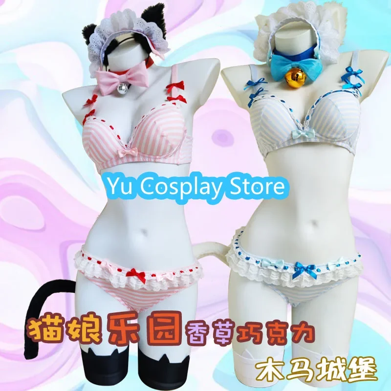 Game NEKOPARA Chocola Vanilla Cosplay Costume Women Underwear Cute Cat Suit Halloween Party Uniforms Sexy Lingeries Custom Made