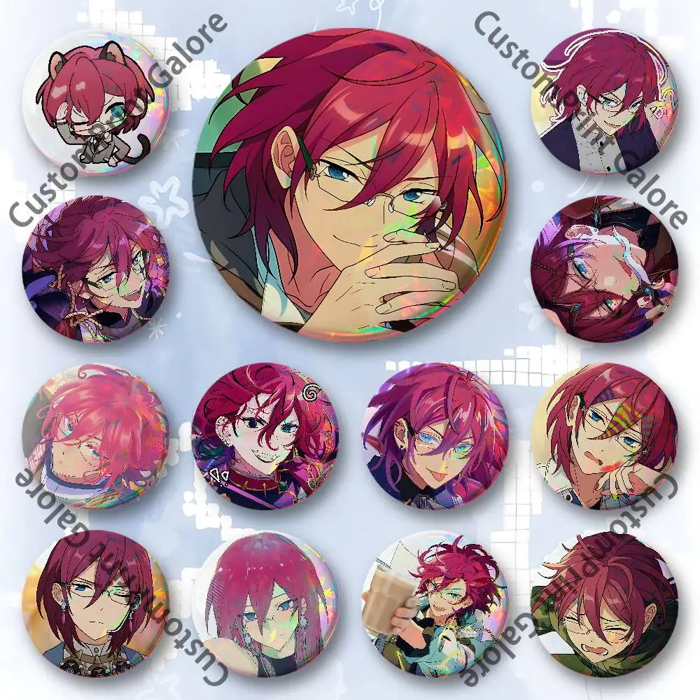 I-Ibara S-Saegusa Laser Film Badge Tinplate Brooch Lapel Pin HD Print Badge for Decoration DIY Accessories Gift