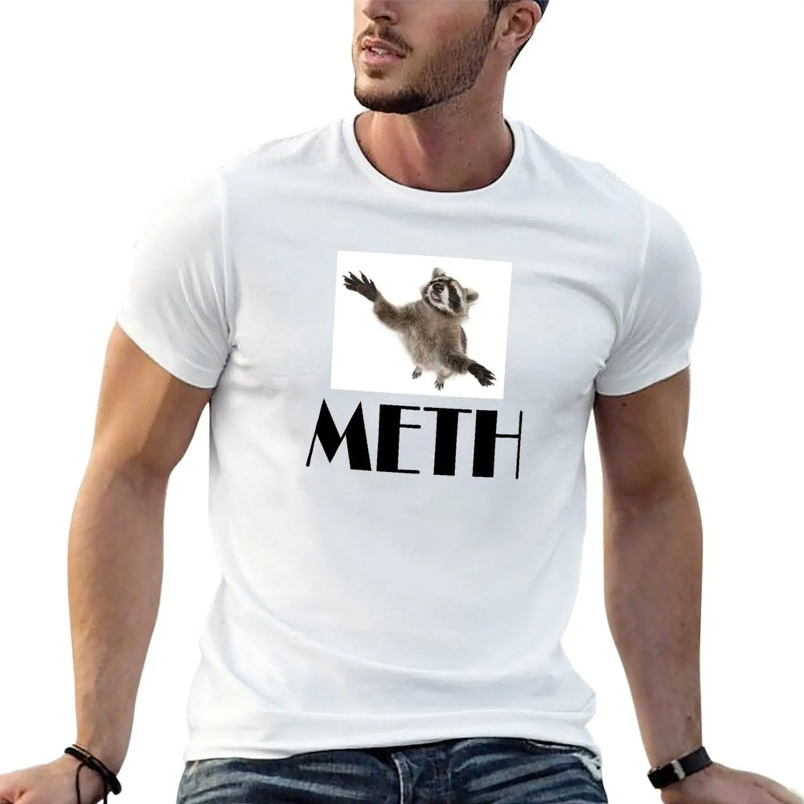 

Meth raccoon T-Shirt man graphic t shirt t shirt custom print T-Shirt