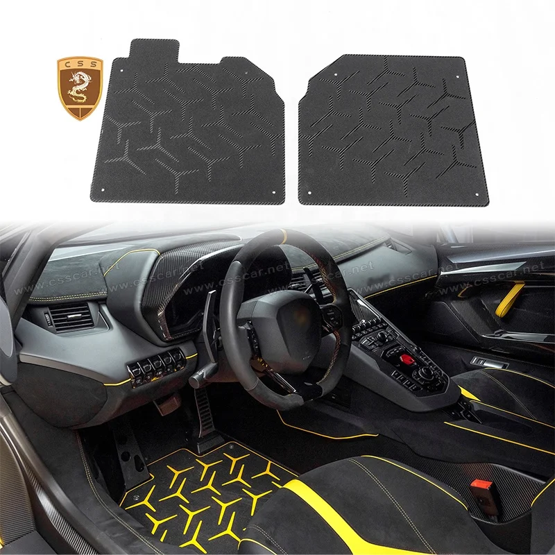 Dry Carbon Faux suede SVJ Style Car Interior Floor Foot Mats for Lamborghini Aventador LP700 LP720 LP750