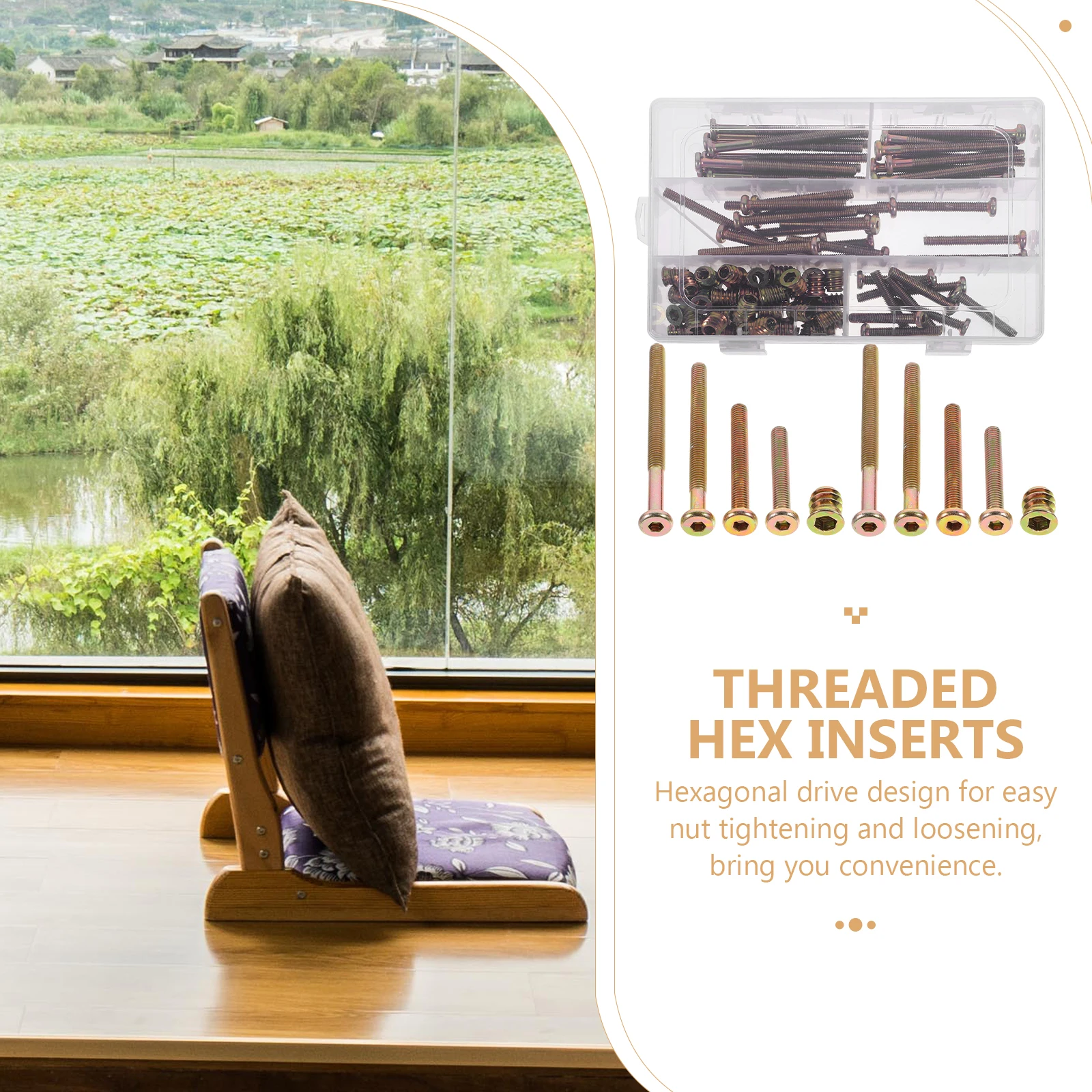 

Threaded Insert Kit Furniture Screw Nut Inserts Hardware Fastener Wrench Bolts Nuts