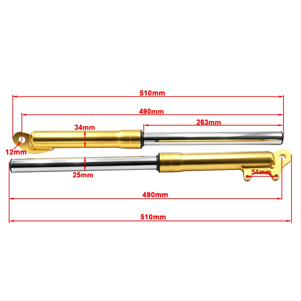 Motorcycle 510mm Front fork shock absorption 25mm for 47cc 49cc 2 stoke Mini Pocket Children Bike Motorbike Dirt pit bike parts
