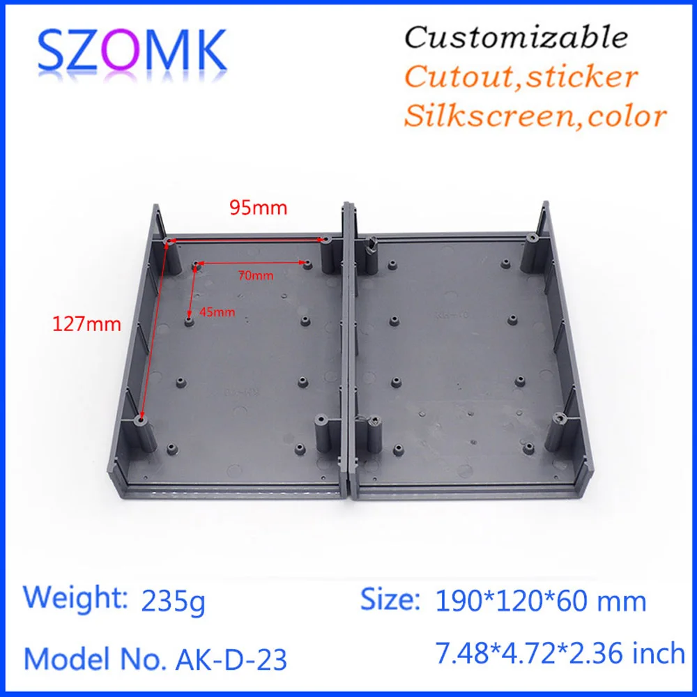 1Piece 190*120*60 mm SZOMK abs Plastic enclosure switch housing plastic casing for electronics device control enclosure box