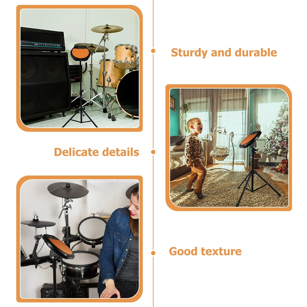 

1 Set Metal Tripod Dumb Rack Practice Pad Stand Lightweight Adjustable Angle Snare Drum Bracket Durable Long Life Perfect Size