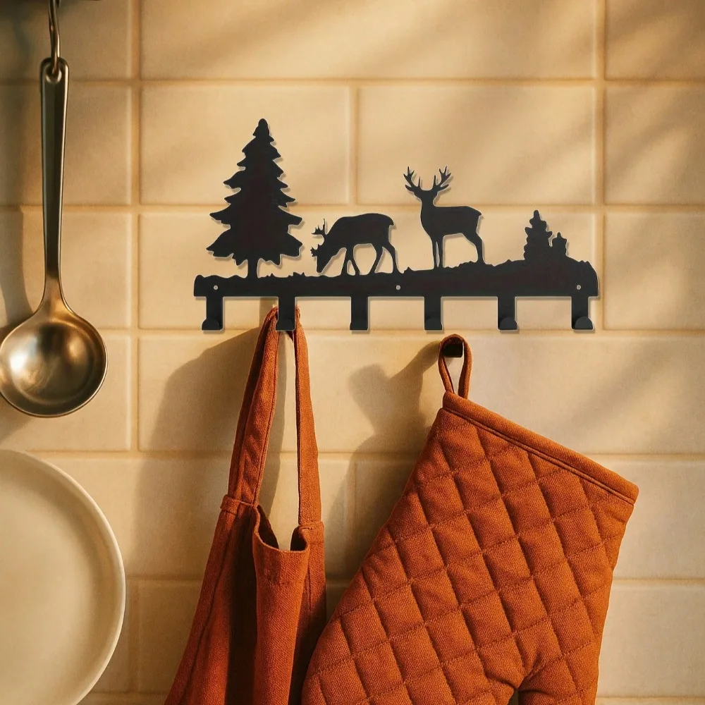 ตะขอแขวนผนังโลหะสีดำด้าน สไตล์มินิมอล แข็งแรง ทนทาน ป้องกันสนิม สำหรับแขวนหมวก กระเป๋า ผ้าเช็ดตัว ดีไซน์ติดผนัง เหมาะสำหรับห้องครัว