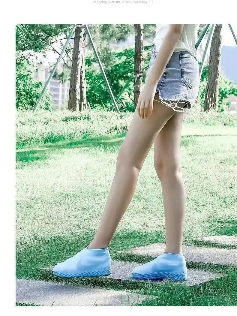 1-4Paar Outdoor Gummi Regenstiefel Für Männer Und Frauen Sommerliche Regendichte Schuhe Silikon Wasserdichte Schuhüberzüge Rutschfest Und WiederverwendbarHochwertige Materialien Komfortabel Wasserabweisend Hochflexibel – Detail 5