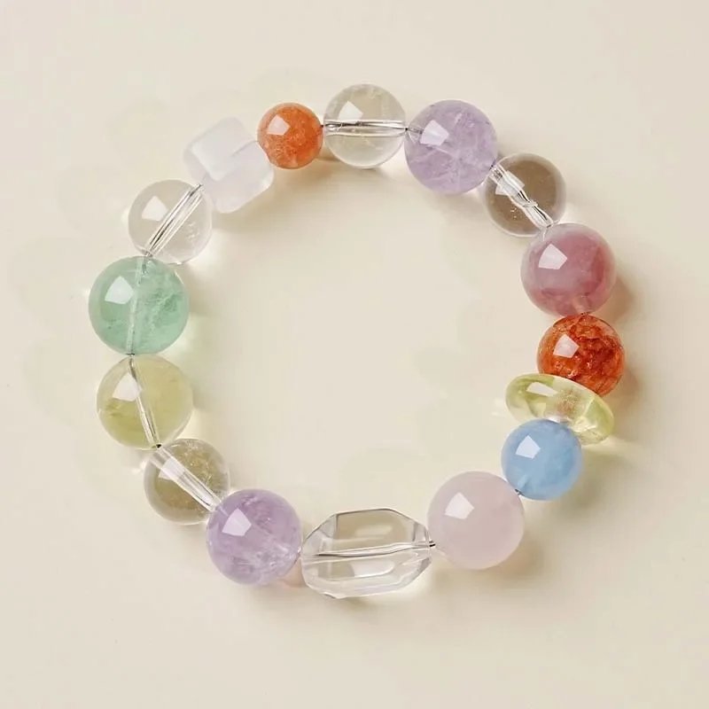 

Natural Amethyst White Crystal Duobao Bracelet Women's Light Luxury Fashion Lucky Bracelet Niche Design