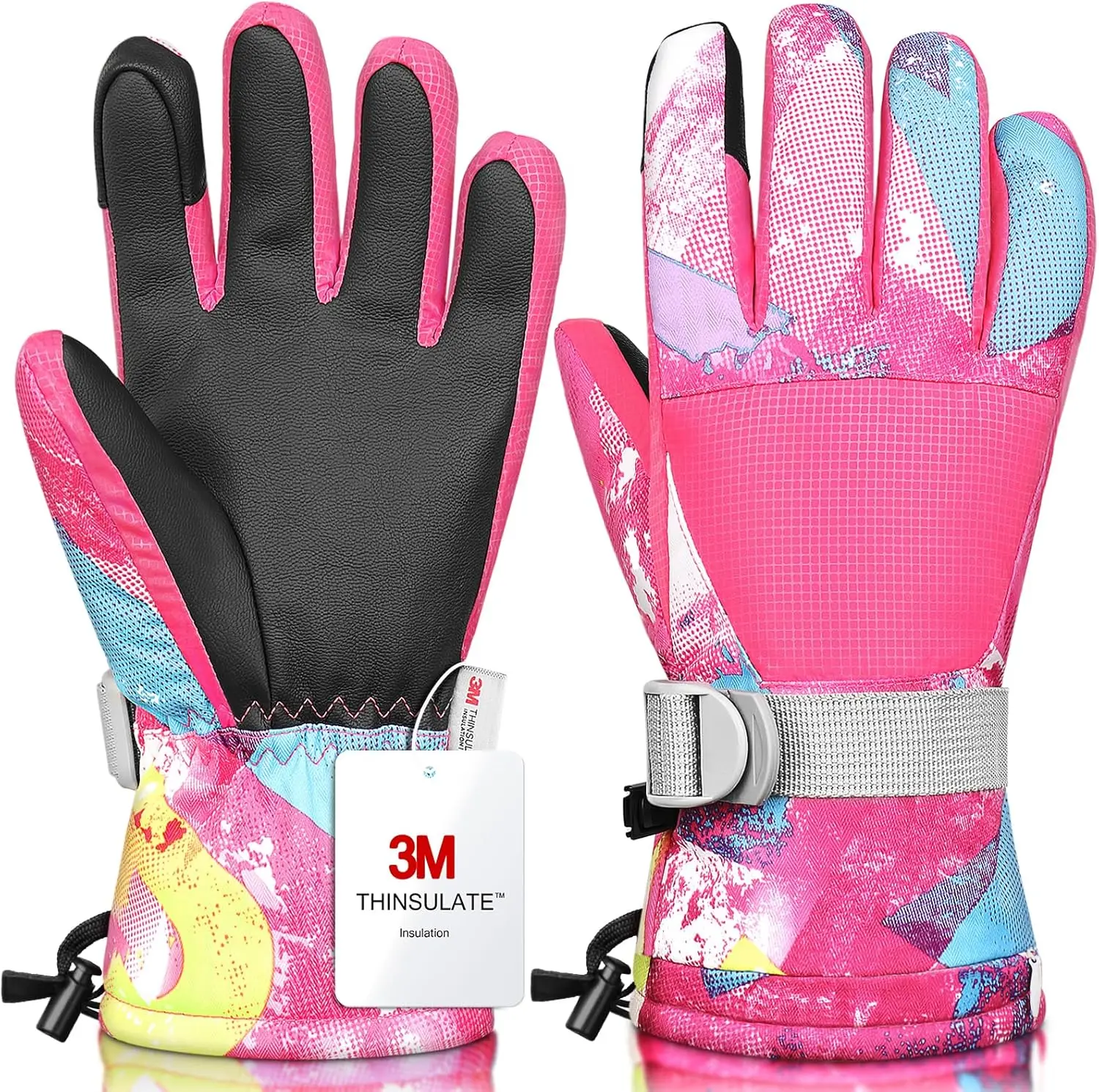 

Ski Gloves,Winter Waterproof & Warm Gloves for Parent Child Kids 3M Thinsulate -Skiing,Cycling,Motorcycle,Running
