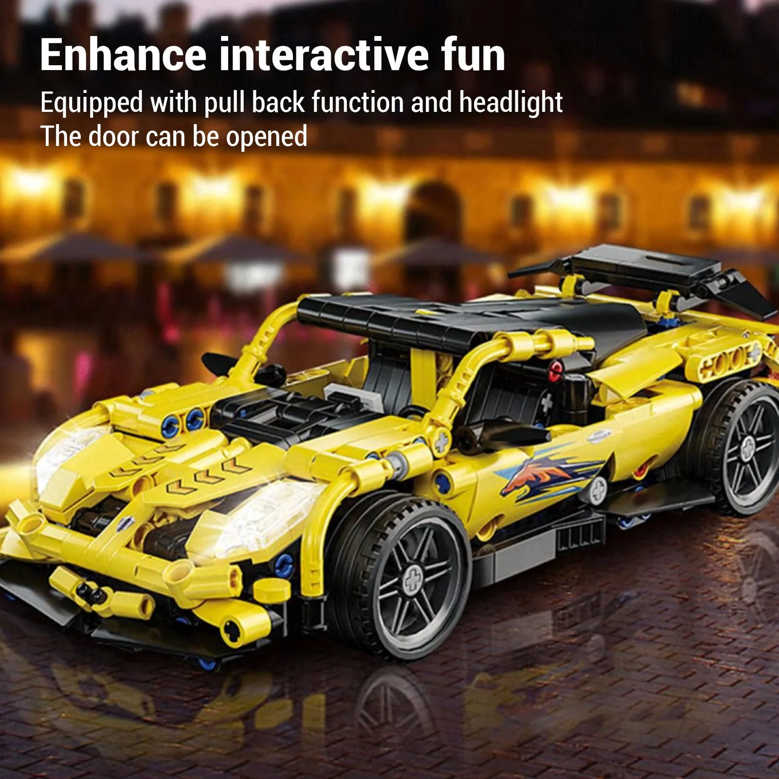 Nowy Zestaw Klocków do Budowy Sportowego Samochodu Wyjątkowy, Interaktywny Model Wyścigowego Auta Klocki do Budowy Sportowego Samochodu