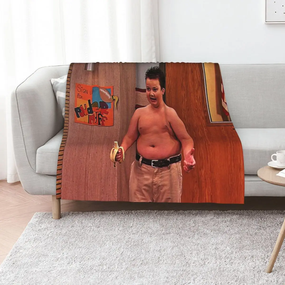 gibby icarly shirtless Throw Blanket Decorative Throw Luxury for babies Soft Plaid Soft Plush Plaid Comforter Blankets